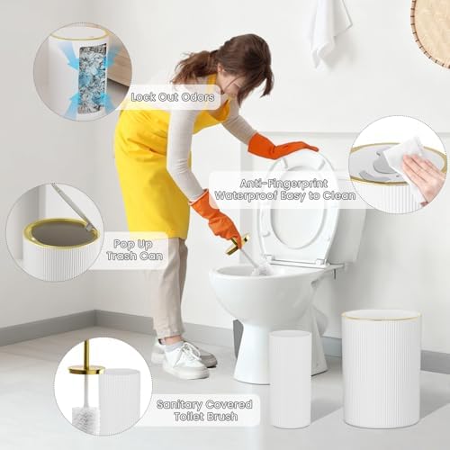 White and Gold Bathroom Accessories Set - Image 4