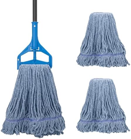 Commercial Industrial Mop with 3 Extra Large Reusable Replacement Head by KeFanta