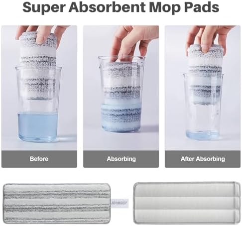 JOYMOOP 17.7-Inch Microfiber Mop Replacement Pads, Washable Reusable Grey & - Image 5