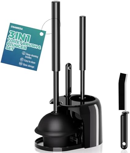 3 in 1 Toilet Brush and Plunger Set by Unknown
