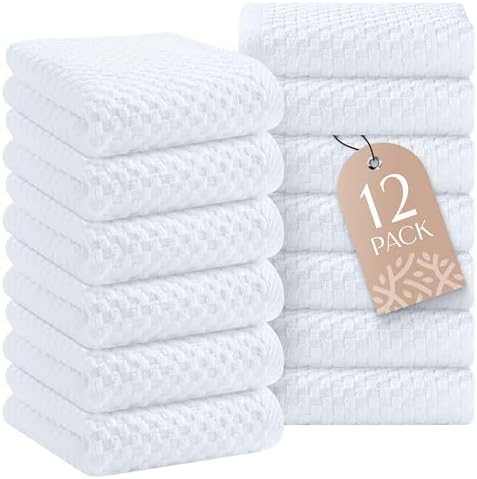 Wealuxe Super Absorbent Kitchen Towels 12 Pack by WhiteClassic