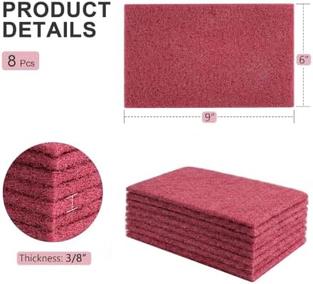 6"x9" Maroon Scuff Pads 8 Pack - Image 2