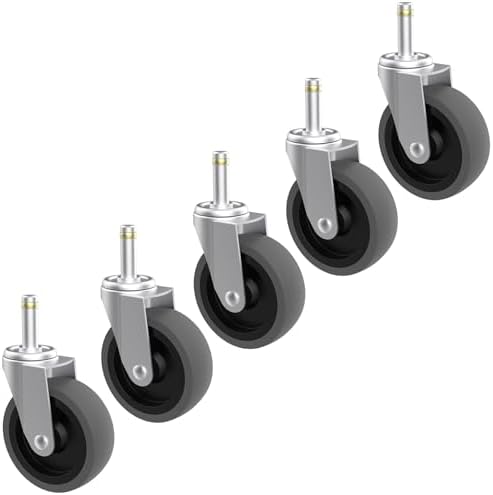 RILIDRI Replcament Casters for Brute Trash Bin Dolly Set of 5, 3-Inch Trash Can by RILIDRI