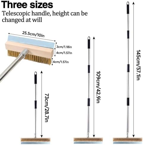 Commercial Aluminum Pizza Oven Brush w/Scraper & Brass Bristles - Image 5