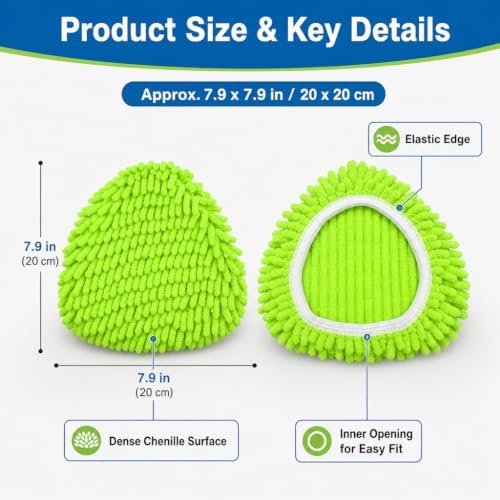 3 Pack Chenille Microfiber Mop Head Covers Compatible - Image 5