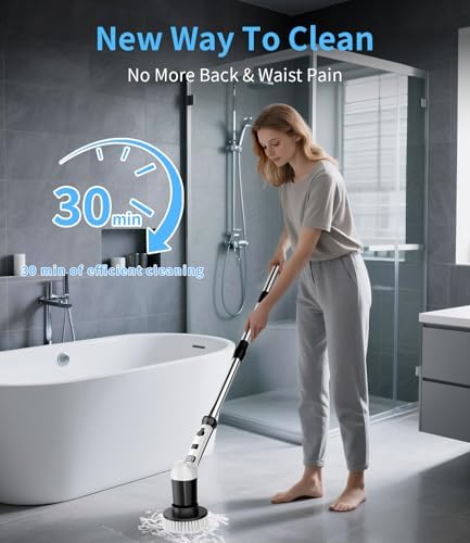 Electric Spin Scrubber, Cordless Power Shower Cleaning Brush - Image 2