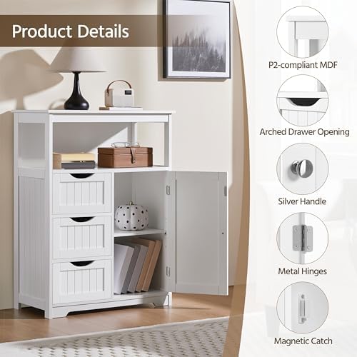 Yaheetech Large Freestanding Bathroom Storage Cabinet - Image 4