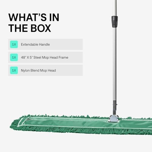 48 Inch Green Commercial Dust Mop & Floor Sweeper - Image 4
