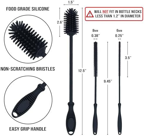 Kitchiny Silicone Bottle Brush 12.5 inch - Image 2