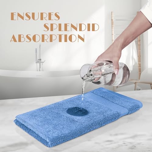 White Classic Light Blue Washcloths Set - Image 5