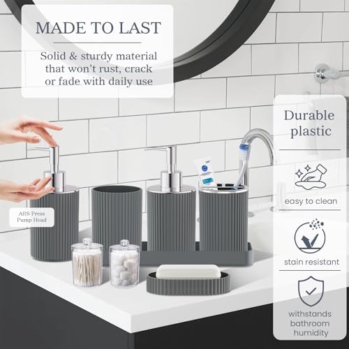 Grey Bathroom Accessories Set - Image 3