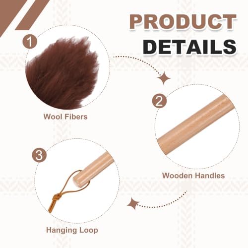 uxcell Wool Duster, 14.2" Natural Feather Cleaner Household Cleaning Duster - Image 3