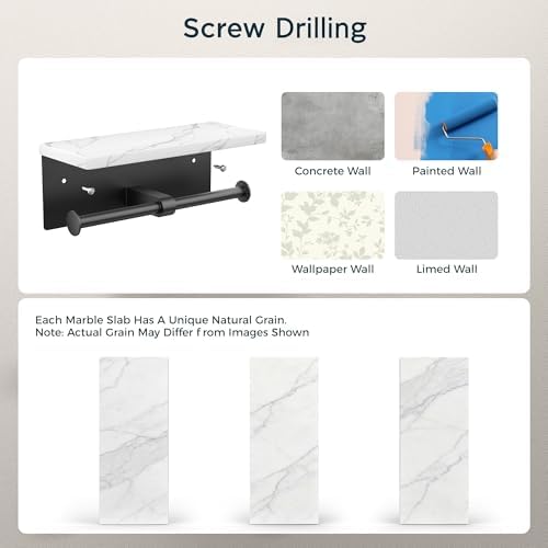 FORIOUS Double Marble Toilet Paper Holder - Image 6