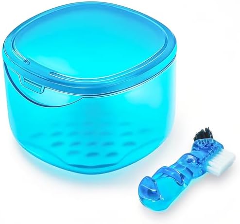 Denture Bath Case Denture Soaking Container by EZEELAI