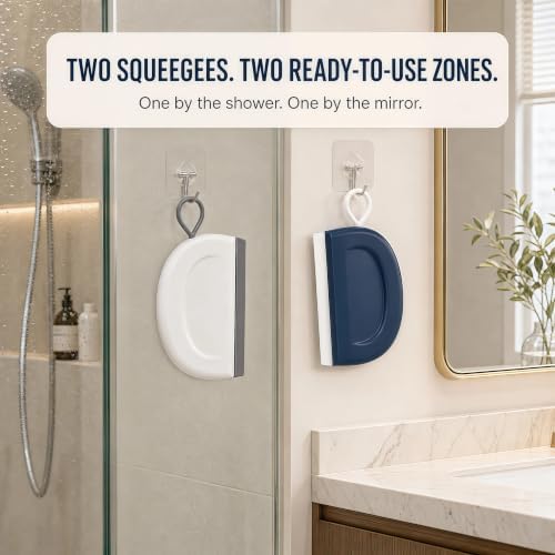 Small Squeegee, 2 Pack with Adhesive Hooks - Image 6