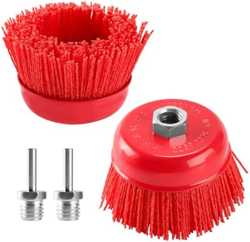 POLIWELL 2 Pack 4 Inch Abrasive Nylon Bristle Cup Brush by POLIWELL