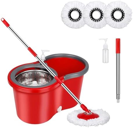 Spin Mop and Bucket Set with Wringer, 360° Spinning Mop, by PULNDA