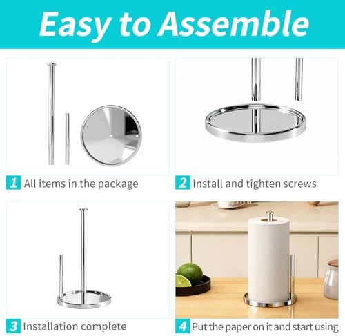 Paper Towel Holder Countertop, Standing Paper Roll Holder - Image 6