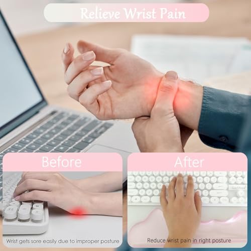 Gel Mountain Wrist Rest for Keyboard and Mouse Abstract Clear Pink Keyboard - Image 4