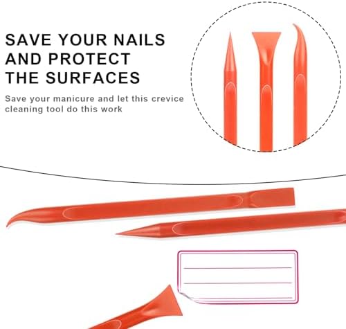 9 Pieces Plastic Scraper, No-Scratch Paint Scraper Tool Portable Car Crevice - Image 3
