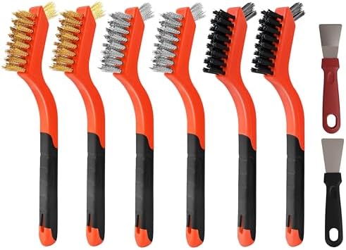 6 Pieces Wire Brushes Set, Nylon/Brass/Stainless Steel Bristles by Unknown
