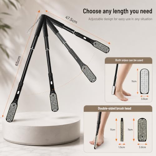 Toe Gap Cleaning Brush, 18.82"-25.98" Telescopic Toe Cleaning Brush Long Handle - Image 2