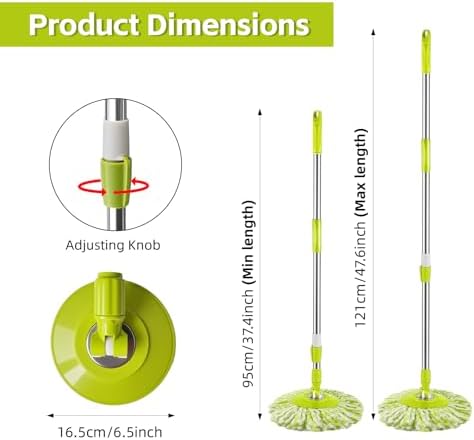 Spin Mop Replacement Handle 360 Degree Spin Mop Pole Handle Replacement - Image 2