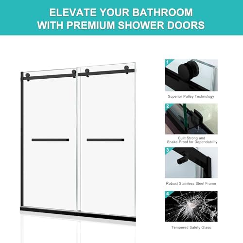 Shower Door, Matte Black - Image 5