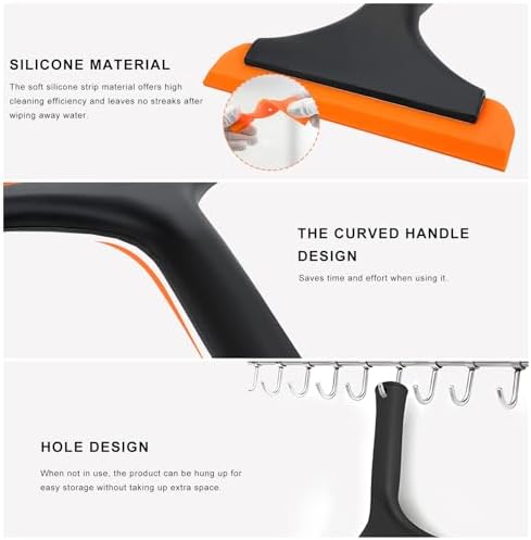 2 PCS Small Silicone Window Squeegee, Car Windshield Cleaning Wiper - Image 3
