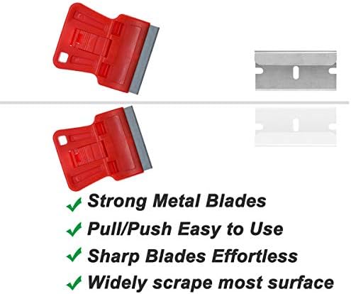 Mini Plastic Razor Blade Scraper High Visibility Red Window Paint Scraper - Image 6
