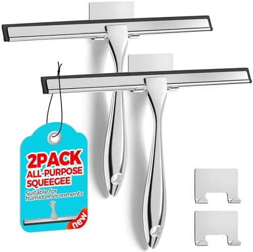 ALFLOD 2pcs Shower Squeegee for Glass Doors by ALFLOD
