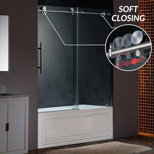 Woodbridge Frameless Single Sliding Shower Doors in Polished Chrome Finish - Image 2