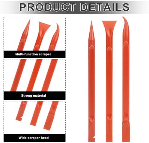 9 Pieces Plastic Scraper, No-Scratch Paint Scraper Tool Portable Car Crevice - Image 2