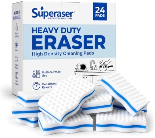 Magic Sponge Eraser, 3X Density Melamine Cleaning Sponges, 24 Pack by SUPERASER