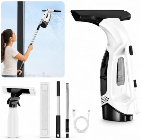 Window Vacuum Squeegee Cordless Electric 2000Pa by EasyandComfortableLife