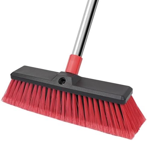 14”Push Broom with 70” Long Handle Heavy Duty Outdoor Broom by Unknown