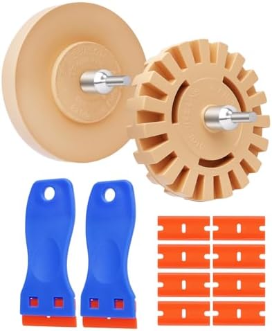 Eraser Wheel for Drill, Sticker Remover Tool for Automotive Car by eFuncar