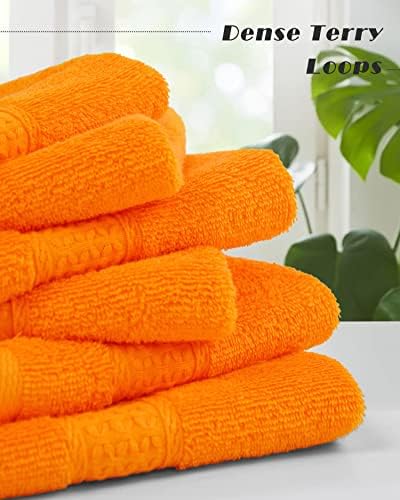 Cleanbear Washcloths Orange Face Cloths Set of 6 - Image 3