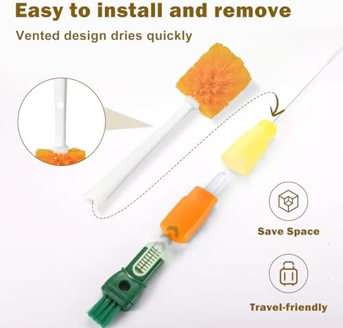XYFuuee 5Pcs Water Bottle Cleaner Brush Set 5 in 1 Cup Straw Cleaning Brush - Image 3