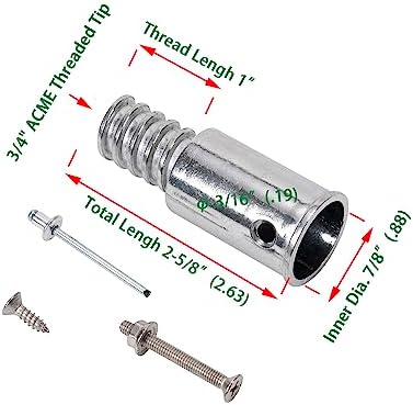Threaded Tips Replacement for Extension Poles Repairing, Push Broom Handle - Image 2