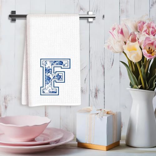 Chinoiserie Initial Kitchen Towels, Personalized Kitchen Towels, Personalized - Image 3