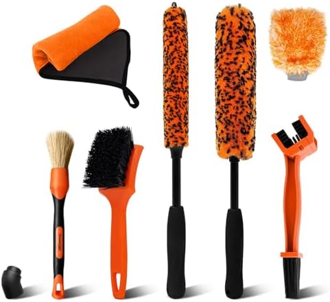YeewayVeh 7PCS Motorcycle Cleaning Kit, 2-Size Bendable Wheel Brush by YeewayVeh