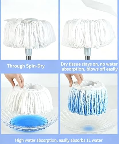 4-Pack Spin Mop Refills, Microfiber Easy Wring Deep Clean - Image 4