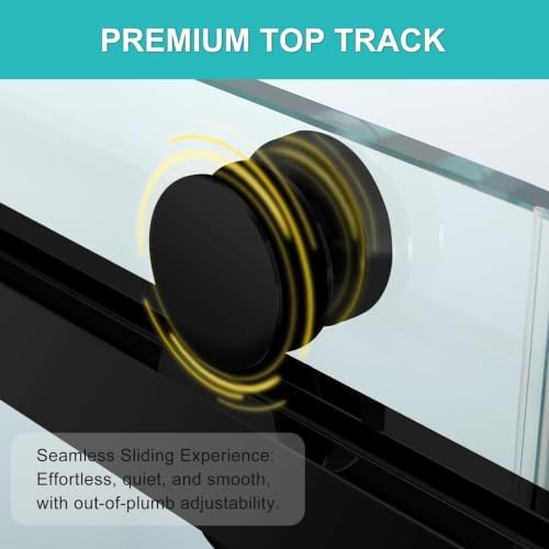 Framed Shower Door, Matte Black - Image 6