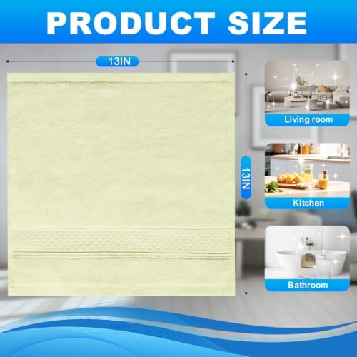6 Pack 100% Cotton Wash Cloth, 13x13 Inch - Image 2