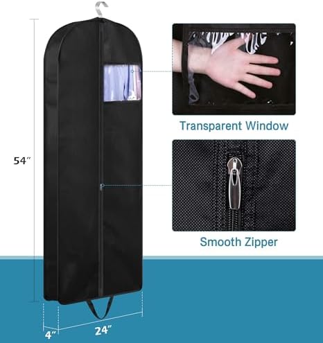KIMBORA 54" Suit Bags for Closet Storage and Travel, Gusseted Hanging Garment - Image 6