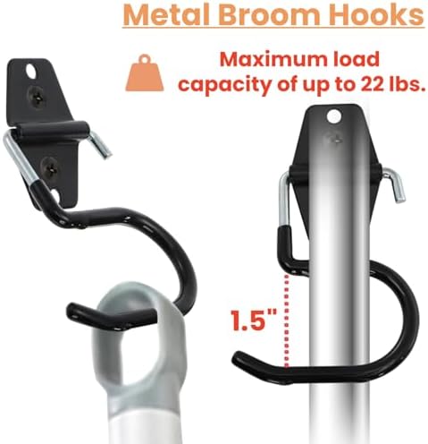 Tlence 16 Pack Metal Broom Hooks, Heavy Duty Garage Holder Wall Mount, S Type - Image 4