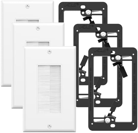 VCE Brush Wall Plate with Low Voltage Box, Decorator Wall Cover with Low by VCE