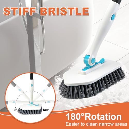 Long Handled Scrub Brush for Shower, 3-in-1 Cleaning Brushes - Image 2