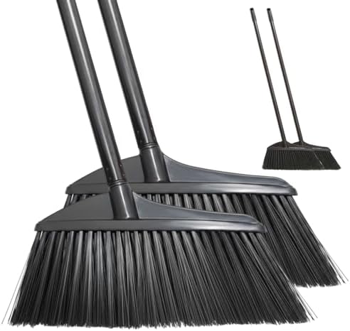 Black Broom for Floor Cleaning, Manual Sweeper for Kitchen, Small Spaces by PrimeroBasics